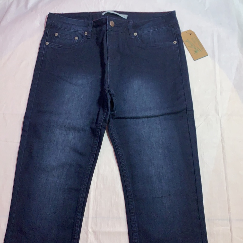 Woolrich denim jeans cotton dark blue comfort sz 6 new